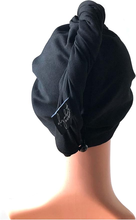 Elizabeth Roberts 100% Cotton T Shirt Hair Towel Wrap Plopping Essential Turban Style Hair Drying Towel for Women and Men All Hair Types and Styles, Cream