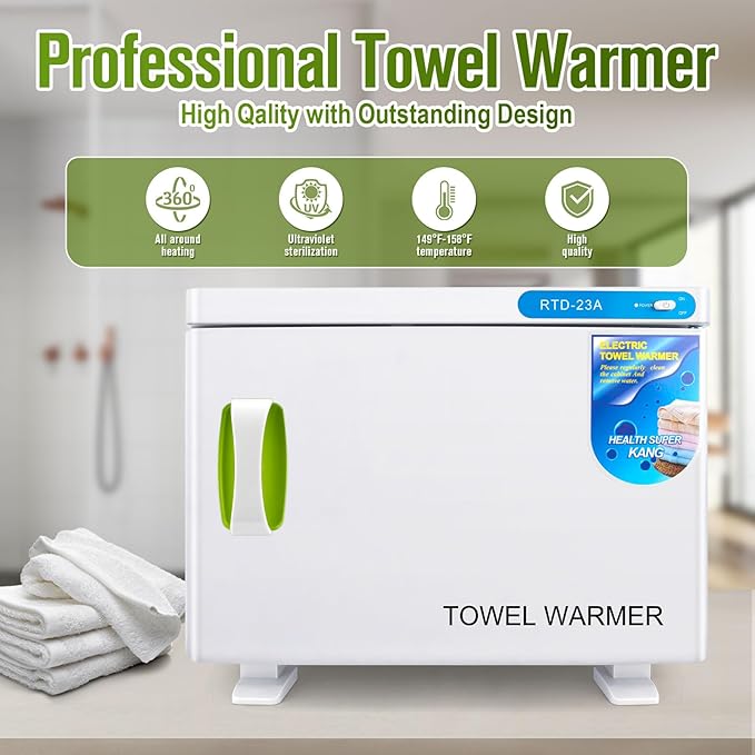 Hot Towel Warmer, 23L Hot Towel Cabinet, 2-in-1 Heated Towel Warmer for Facials Spa Estheticians Massage Salon Heats Up Quick Towel Heater