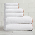 Great Bay Home Clay/White Bath Towel Set - Ultra-Soft Cotton, Boho-Chic Border Design - 2 Bath Towels, 2 Hand Towels, 2 Washcloths - Absorbent, Quick-Dry, Lightweight Bathroom Towels