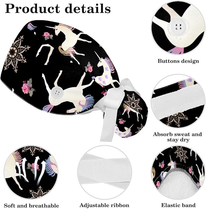 Women's Working Caps with Scrunchies Tarot Pattern Background Lace-Up Hat Unisex Hair Covers One Size
