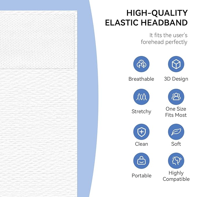 Disposable Headbands for Spa & Facials – 48pcs White Headbands for Women – Esthetician & Professional Facial Heair band, Bulk Spa Headband for Washing Face, Skincare, Disposable Hair Band Pack