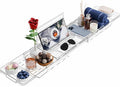Yieach Luxury Clear Bathtub Shelf Across Tub,Expandable Plastic Bathtub Tray Over The Tub Bath Caddy,Free Standing Bath Table Board & Accessories for Women Relaxing with Reading Book and Ipad Holder