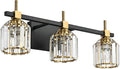 SOLFART Crystal Bathroom Light Fixtures 3 Light Bathroom Vanity Light Over Mirror Vanity Light Fixture Vintage Lighting 3T