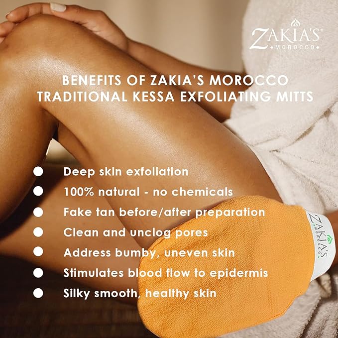Original Kessa Exfoliating Glove - Rough Blue - Microdermabrasion exfoliating mitts, Removes unwanted dead skin, dirt and grime and Keratosis Pilaris. Great for spray tan removal.