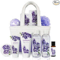 BODY & EARTH Spa Gift Baskets for Women 11pcs Lavender Gift Sets with Bubble Bath, Shower Gel, Body Lotion, Mom Birthday Gifts, Spa Kit, Purple Gift for Her, Mothers Day Gifts for Mom