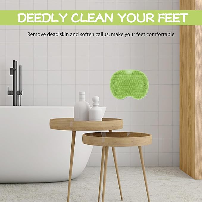 Shower Foot Scrubber, Wall Mounted Bath Massage Pad, Back Scrubber Back with Non Slip Suction Cups to Improve Circulation, Soothe Achy Feet (Green)