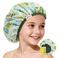Years calm Kids Shower Cap, Waterproof Reusable Cartoon Bath Cap with Double Layers & Soft Elastic Band, Washable shower cap for kids, Great for Daily Bath