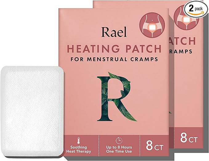 Rael Heating Patches, Herbal Heating Patches - Period Heating Pads for Cramps, Ultra Thin Design, On The Go Size, for All Skin Types (16 Count)