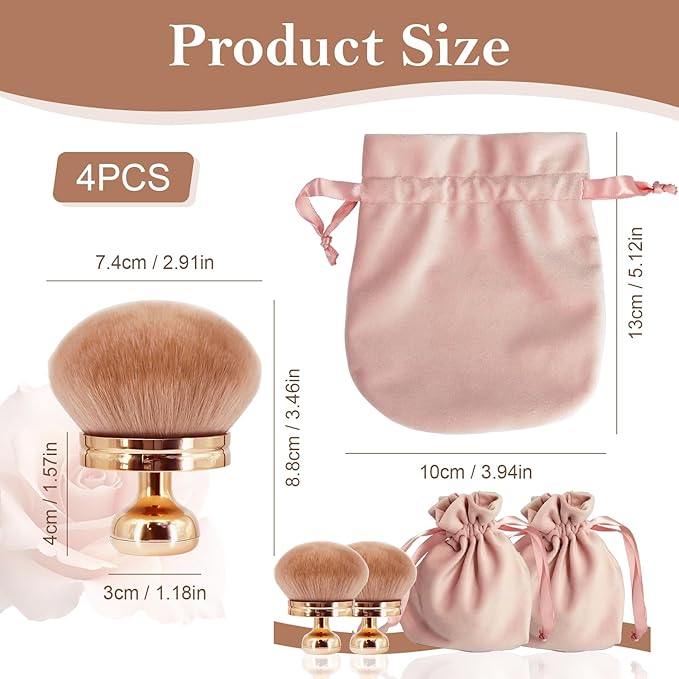 2 Pack additional Large Body Makeup Brush for individual Tanner, 3 Inch Wide individual Tanning Blend Brush - Soft Synthetic Hair for Powder, Foundation, Blusher, Bronzer (with Bonus Pouch)