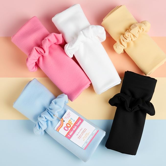 OOF! Halo T-Shirt Hair Towel | 100% Cotton Jersey Knit w/MoistureLock | No Microfiber | Reduce Cuticle Friction, Frizz & Breakage | Plopping Towel for Curly Hair | All Hair Types (Black)