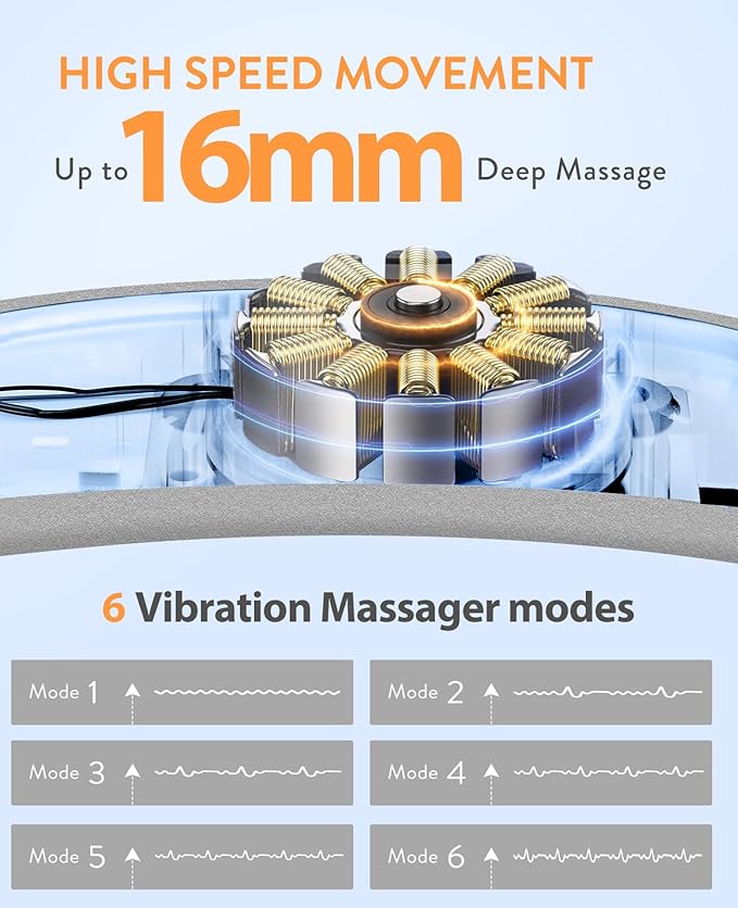 Portable Heating Pad for Period Cramps: Cordless Menstrual Heating Pad with 6 Heat Levels and 6 Massage Modes, 3s Fast Heating Gift for Women and Girl(Blue)