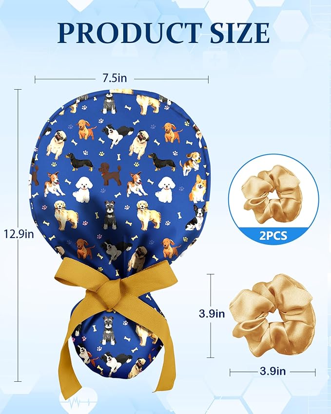 Plifal 100% Cotton Scrub Cap with Buttons-Nurse Cap with Sweatband for Women, Adjustable Working Hat,Satin Lined or Unlined