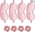 Satin Eye Mask 8Pcs Silk Sleep Masks Silky Blindfold Eyeshade Blackout Eyes Cover Scrunchies Hair Ties Travel Wedding Gifts