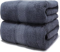 Cotton Bath Towels Set, 2-Piece Set(27x55 Inches) Super Absorbent Quick Drying, Soft,Suitable for Bathroom, spas, Gyms,Gift (Dark Grey)