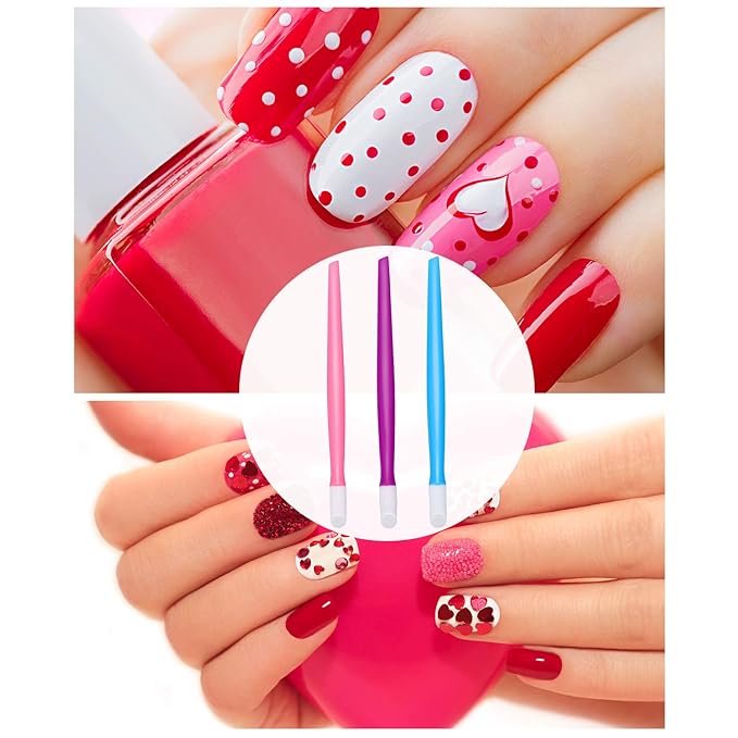BBTO 30 Pcs Rubber Cuticle Pusher Silicone Cuticle Pusher Small Plastic Handle Tipped Sticks Mini Nail Cleaner Colored Nail Art Tool for Men and Women(Bright Colors)