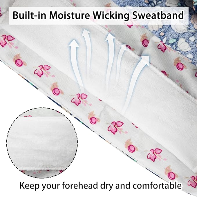 Scrub Caps Women Bouffant Scrub Hats Caps Nurses, Adjustable Working Cap Ponytail Pouch Tie Back Hats