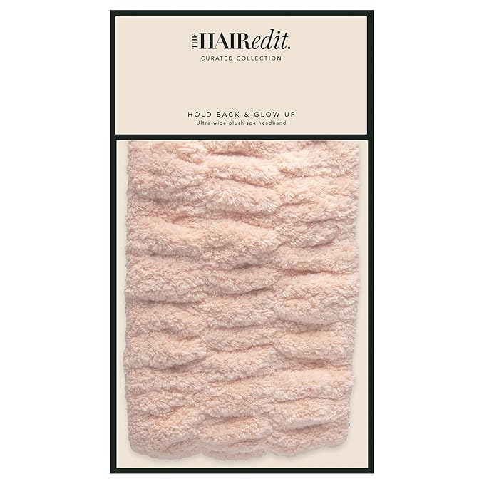 The Hair Edit Hold Back & Glow Up Ultra-Wide Spa Headband for Washing Face, Yoga, Makeup, Microfiber Facial Headband for Women