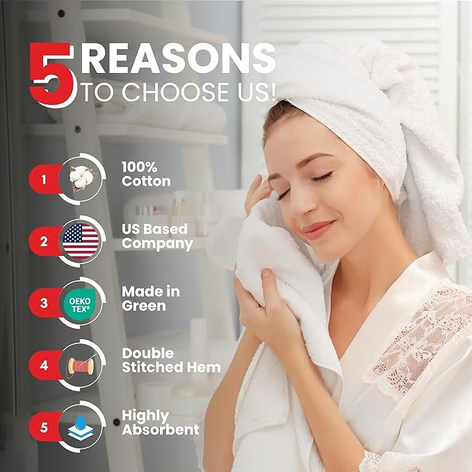 Infinitee Xclusives Blue Hand Towels for Bathroom - Set of 6 (16x28 inches) 600 GSM, 100% Cotton Ultra Soft, Quick Drying, Hotel Quality Hand Towel Set (Eloquent Blue)