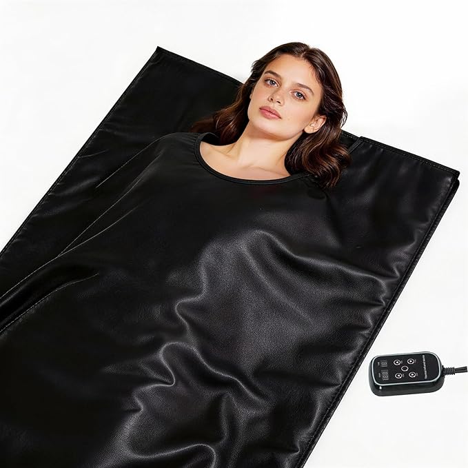 Portable Infrared Sauna Blanket, Sauna Bag for Home Use Weight Loss and Detox, Temperature Range 86-158℉, 1-99 Min Timer, Waterproof & Foldable, Detox & Relaxation at Home