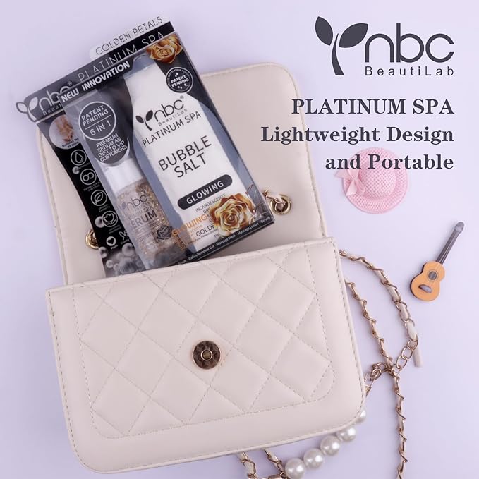 Pedicure Foot Soak Set - Upgraded 6 in 1 Foot Spa, Foot Bath Spa, Pedicure Kit, Foot Soak for Tired & Dry Cracked Feet, Athletes Feet, Bad Odor, Softens Calluses,Golden Petals