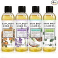 Bath Oil Body Oil with Shea Butter, Lavender, Eucalyptus Mint, Coconut Scent Bath Oils, Gifts for Women, 34.4 fl oz (Pack of 4)