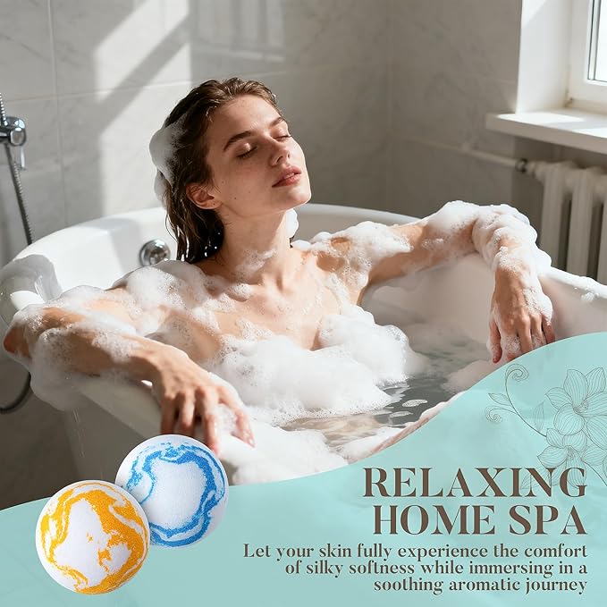 Bath Bombs for Women Gift Set, 12 Pack Organic & Natural Bath Bombs Gift Set, Perfect for Foam Spa Bath, Calming Relaxation Aromatherapy Bath, Perfect Presents for Women Men