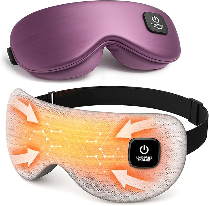 Heated Eye Mask - Cordless Eye Mask for Dry Eyes, Eye Relief, Eye Heating pad Improved Sleep,Travel, Office, Includes Removable and Washable Shells