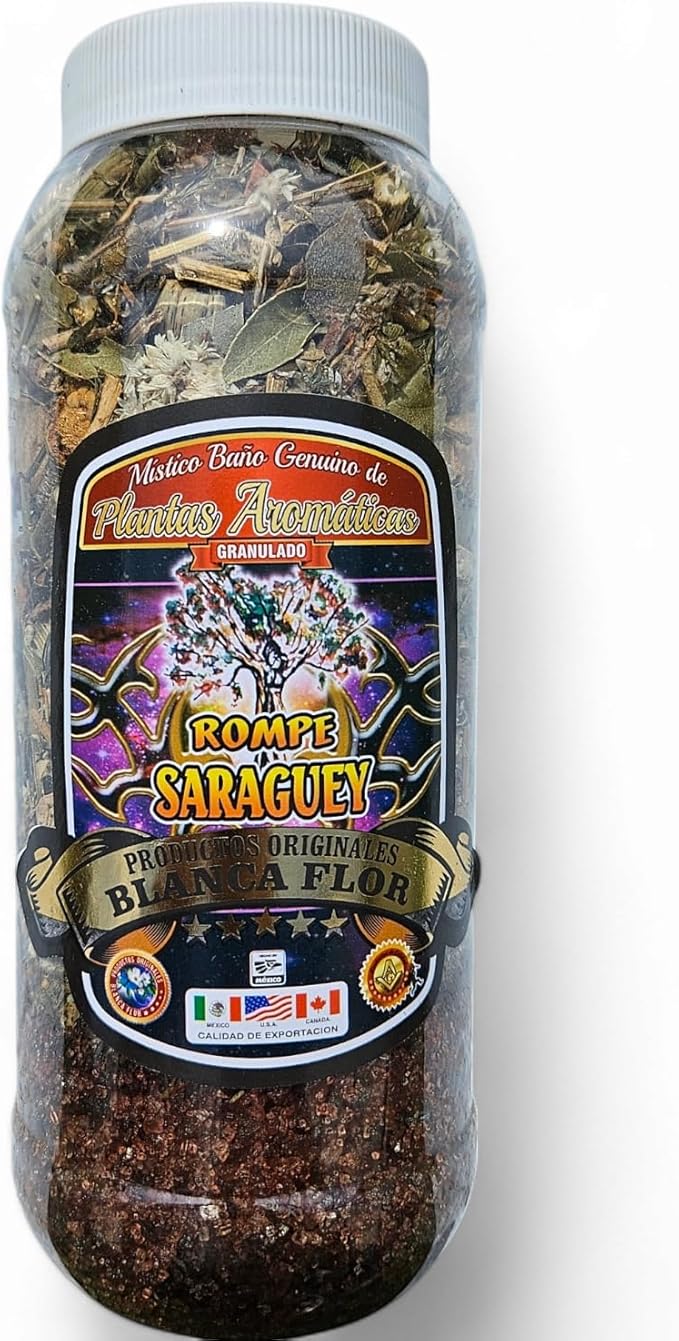 Spiritual Salt Bath Blend 16 oz with Aromatic Granules for Spiritual Cleansing, Luck, Protection, and Success (Rompe Saraguey)