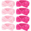 Ondder 8 Pcs Pink Spa Headband Microfiber Makeup & Face Wash Headbands for Women, Facial Skincare, Yoga, Exercise, Including Hair Bands & Head Bands