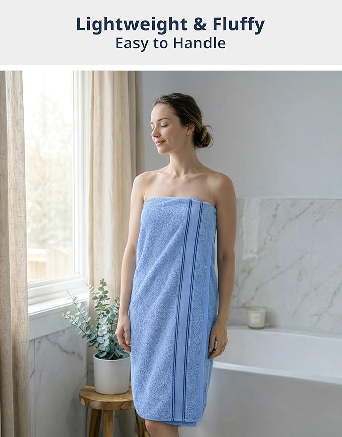 LANE LINEN Bathroom Towels Set of 18 – Zero Twist, 100% Mercerized Cotton Towel, 6 Bath, 6 Handtowel & 6 Washcloths, Luxury Hotel Design, Perfect for Salon & Guests, Machine Washable – Cerulean Blue