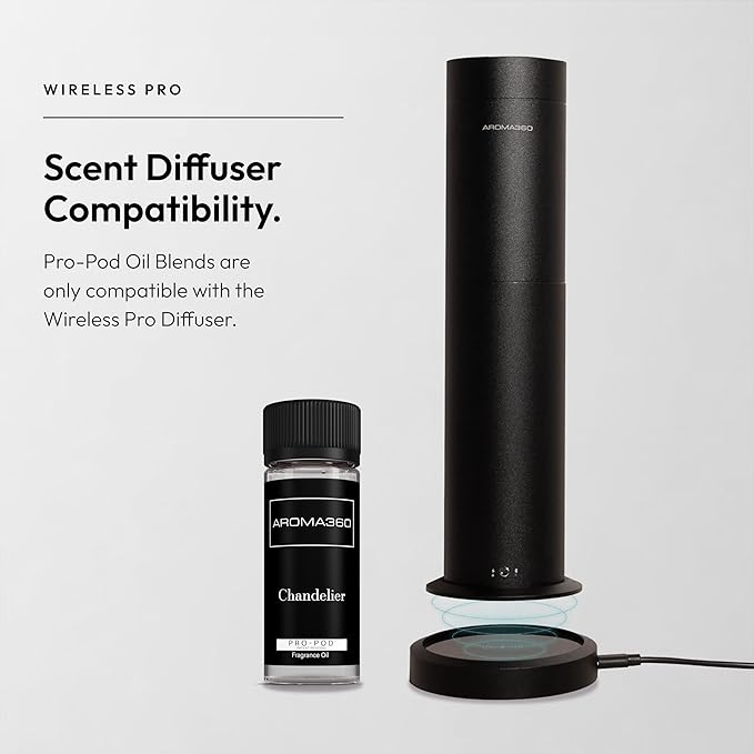 Aroma360 - Chandelier Pro Pod Fragrance Oil Blend | Hotel Inspired Luxury Essential Oil Diffuser | Aromatherapy Scent Diffuser Oil | Bergamot, Woodsy Sandalwood and Saffron 1.7 fl oz, 50 mL