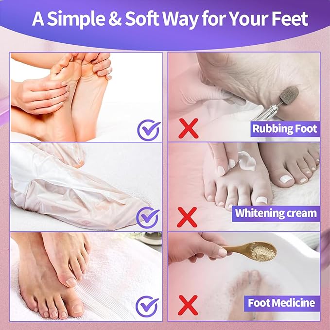 5 Pack Moisturizing Foot Mask,Hydrating Foot Masks for Dry Cracked Feet,Moisturizing Socks Dry Skin Moisturizer for Soft and Smooth Touch Feet,Foot Care Spa Gifts for Women Men Mothers Day Gifts