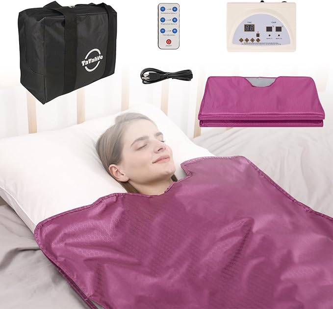 Infrared Sauna Blanke, Heat Healer Sauna Blanket Wrap, Portable Sauna Blanket for Fast Recovery, Blanket Sauna for Home Relaxation, Professional Blanket Sauna with 77–185 °F Temp Range