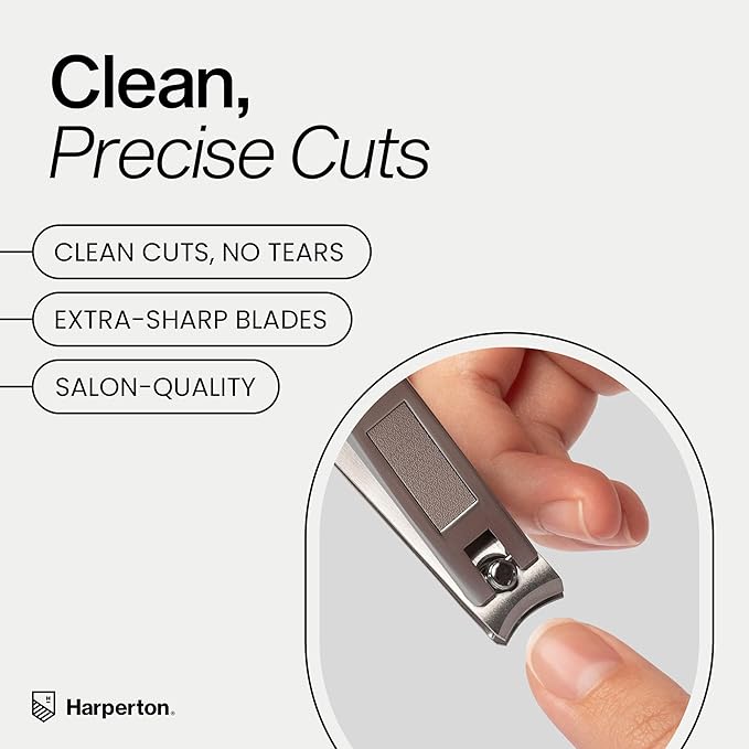Ultra Sharp Nail Clippers Set for Men & Women - 2 Pack Professional Stainless Steel Toe Nail Clippers with Built-in File & Travel Case - Heavy Duty Fingernail Clippers Kit for Thick Nails for Seniors