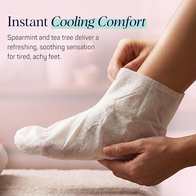 SpaLife Moisturizing Foot Sockies | Mothers Day Gifts & Foot Mask For Dry Cracked Feet | Tea Tree Oil Softening Booties | Callus Remover Alternative | Self Care Gifts for Women | 8 Pack
