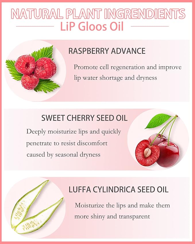 Plumping Lip Glow Oil, Hydrating Tinted Lip Oil Gloss, Transparent Toot Lip Oil, Long Lasting Lip Balm Moisturizing Glow Oil Fresh Texture,Christmas Makeup Gift, Lip Tint Lip Care Product-#0000