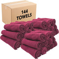 Arkwright Bleach Resistant Salon Towels Bulk - 100% Cotton Hair Towels, Soft, Absorbent, Quick Dry Spa & Barber Towels for Hair Stylist, Nail Salon & Esthetician, 16 x 28, Burgundy (Case of 144)