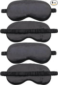 4 Pack Sleep Mask for Women & Men, 100% Blackout Silky Eye Cover, Zero Eye Pressure Soft Satin Blindfold with Elastic Adjustable Strap, Lightweight Night Eyes Shade for Travel Nap Side & Back Sleepers