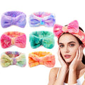 6 Pcs Spa Headband for Washing Face,Skincare Headband with Removable Bow,Furry Face wash Headbands,makeup Headbands for Women,Teen,Girls,Christmas Gift