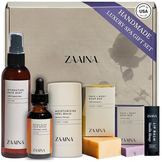 ZAAINA Spa Gifts for Women - Luxury Self Care Spa Kit, Mother's Day Spa Gift Basket, Pampering At Home Bath and Body Relaxation Spa Package, Gifts for Mom Wife Friend, Birthday Gifts for Women