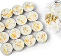 48 Pack Jasmine Scented Tealight Candles with Real Petals, Natural Soy Wax 6H Burn Time, Non-Toxic Smokeless Scented for Bath, Wedding, Decor