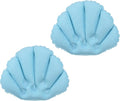 M METERXITY 2 Pack Inflatable Bath Pillow - Ultralight Inflatable Compressible Pillow with Suction Cups, Neck Support, Apply to Bathtub (Blue)