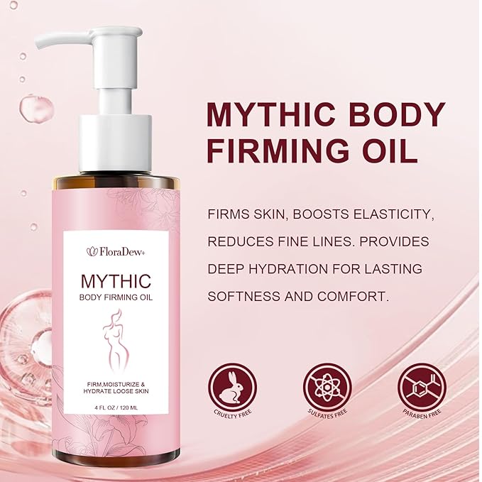 Mythic Body Oils for Women Skin Tightening Body Firming Oil Scented for Dry Skin After Shower - Hydrating Skin Care For Full Body With Natural Ingredients 4.23 FL OZ (Lavender)