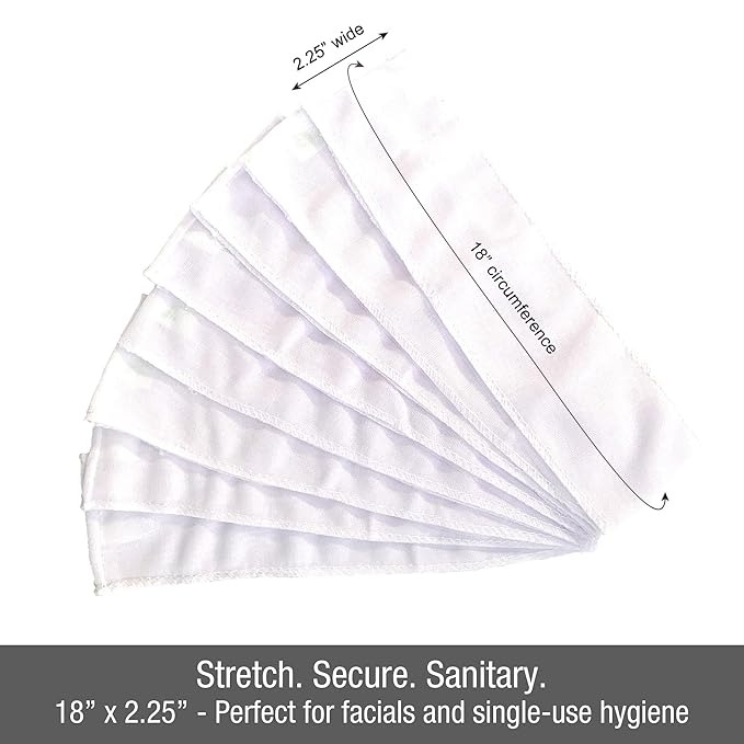 APPEARUS Disposable Headbands without Closure Stretch Cotton Cloth Spa Facial Headband (48 Count)