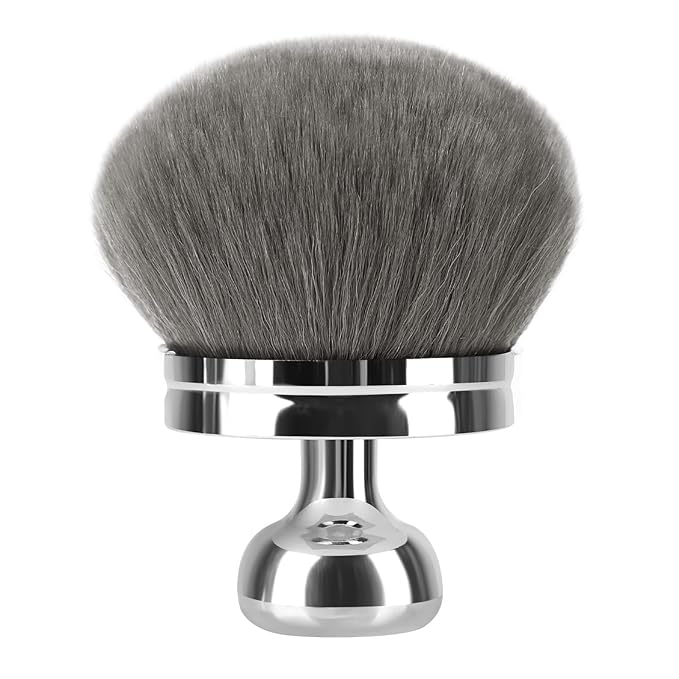 Extra Large Body Brush for Self Tanner, Leg Makeup & Bronzer Self Tan Applicator【Ultra Soft】【Shed-Proof】【Easy To Clean】3.3 inch Wide Round Head Brush, Silver-Gray