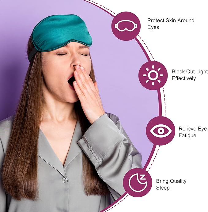 Tarpop 12 Pcs Silk Sleep Eye Mask with Adjustable Strap Eye Cover for Sleeping Blindfold for Women Men Travel Rest