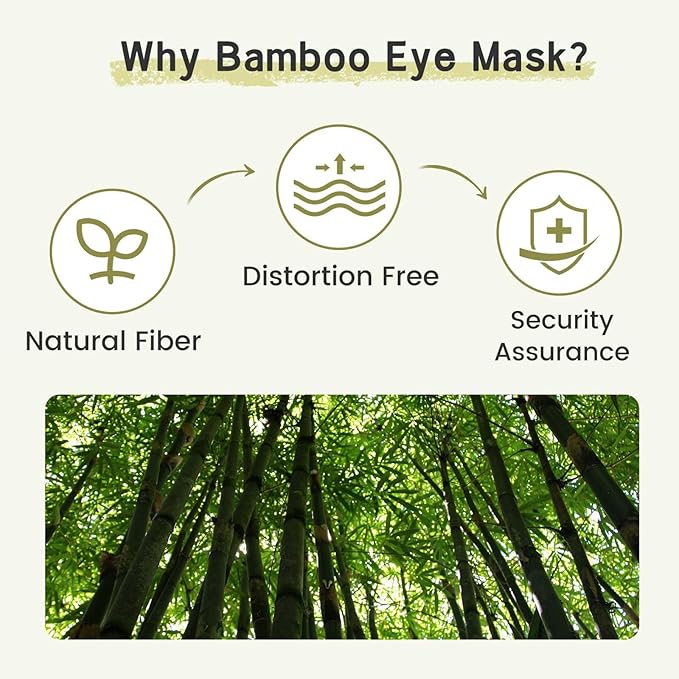 100% Handmade Bamboo Sleeping Eye Mask for Women for Men,Night Masks,Organic Sleep Mask,Blockout Eye Mask for Sleeping,Large Size Adjustable (Navy Blue)