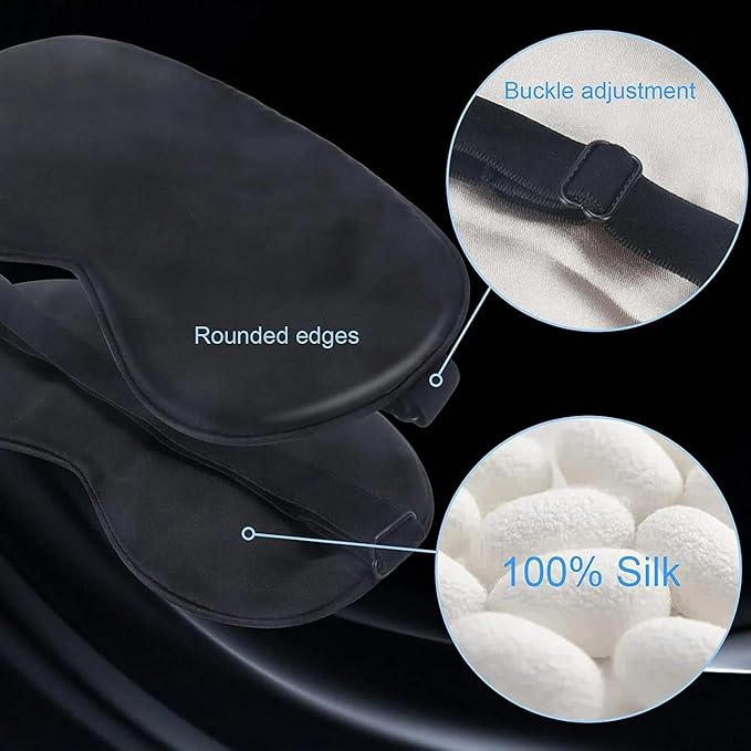 Sleep Mask Silk Eye Mask for Men Sleeping Mask, Adjustable Elastic Strap for Night Shading Sleep Mask, Soft and Comfortable for Both Men and Women