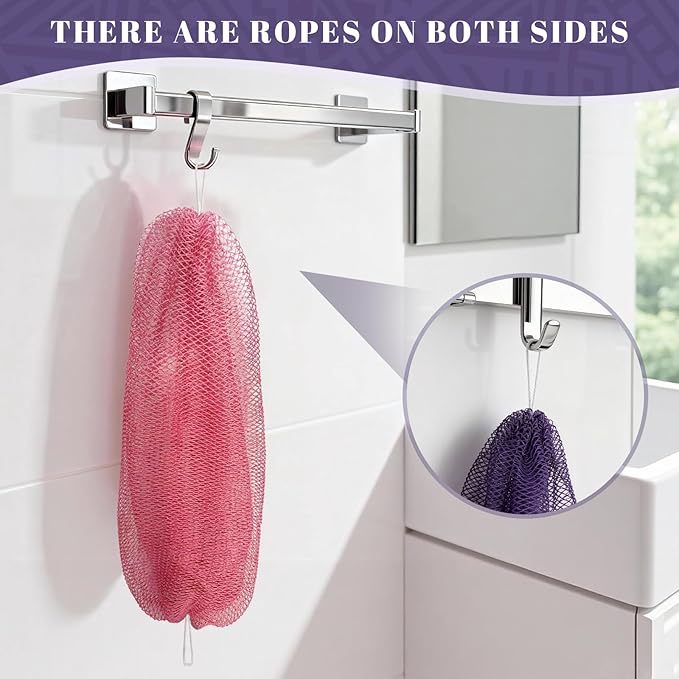 SPMKTBOZAI African Net Sponge Authentic, 3 Pieces African Exfoliating Sponge Real African Net, Shower Loofah Exfoliating Bath Sponge, Body Scrubber for Women and Men Daily Use Body Care
