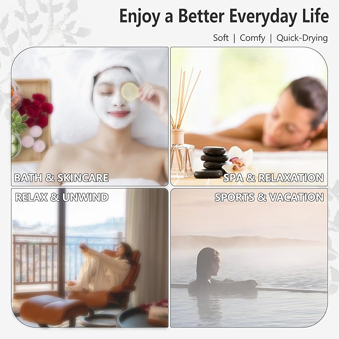 3 PCS Hair Towel Wrap Cute Pastel Floral Print Microfiber Fleece Hair Drying Towel Cap Soft Quick Dry for Women Bath Spa (Flower)